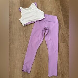 Set Active Formcloud Parke Collection Layered Bra and Leggings - Petunia